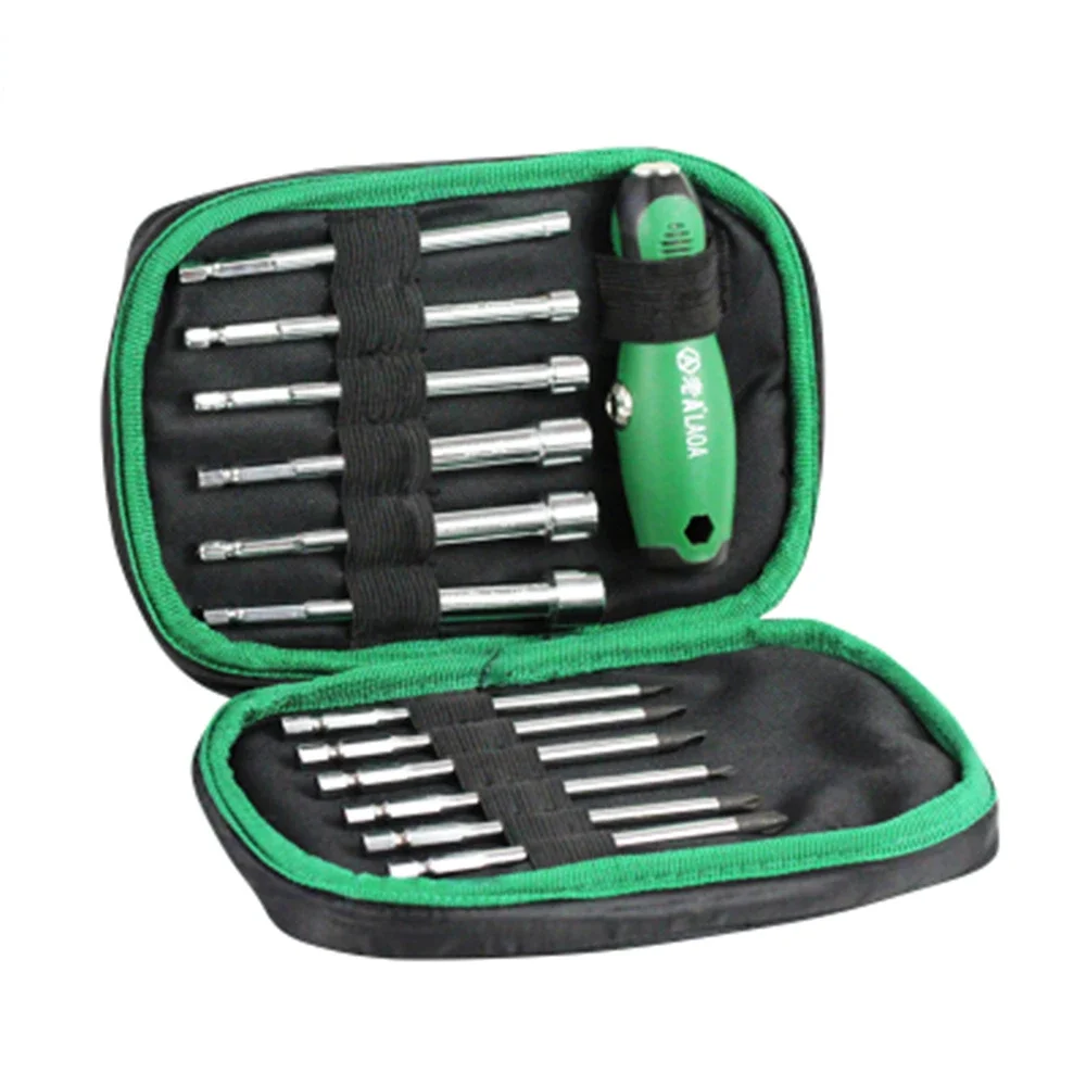 Tournevis multifonction avec poignée en T tournante, tournevis à douille, kit d'outils portable de réparation professionnelle, haute qualité, 12 pièces