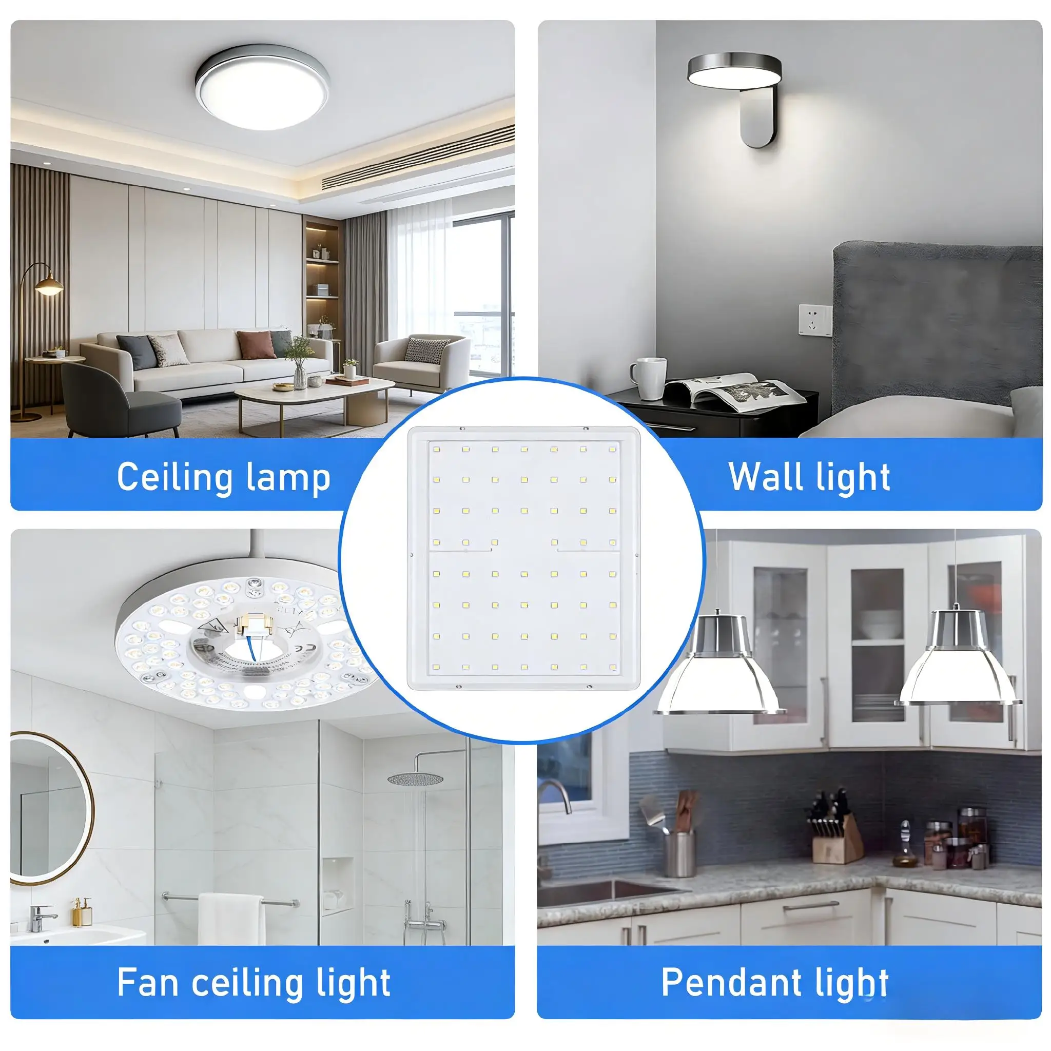 Ceiling Board Circular Lamp 130mm 18W 3CCT Dimmable Round Replacement Ceiling Fan Light 110-240V Energy Saving Home Light Parts image 4