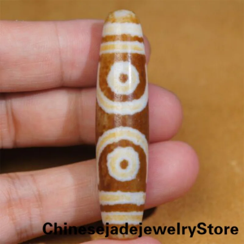 

Ancient Tibetan DZI Beads Old Agate Double Stripe 7 Eye Totem Amulet Pendant GZI