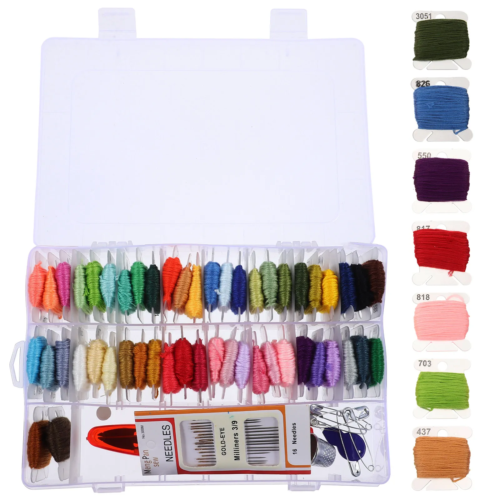 

50 Colors Embroidery Starter Kit Cross Stitch Tool Kit with All Essential Embroidery Tools for Beginners Kids Family Fun
