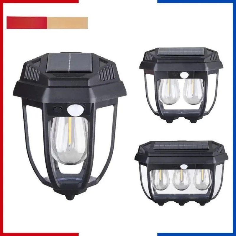 Solar Retro Tungsten Wall Light - Waterproof Motion-Activated Night Lamp for Outdoor Garden Courtyard