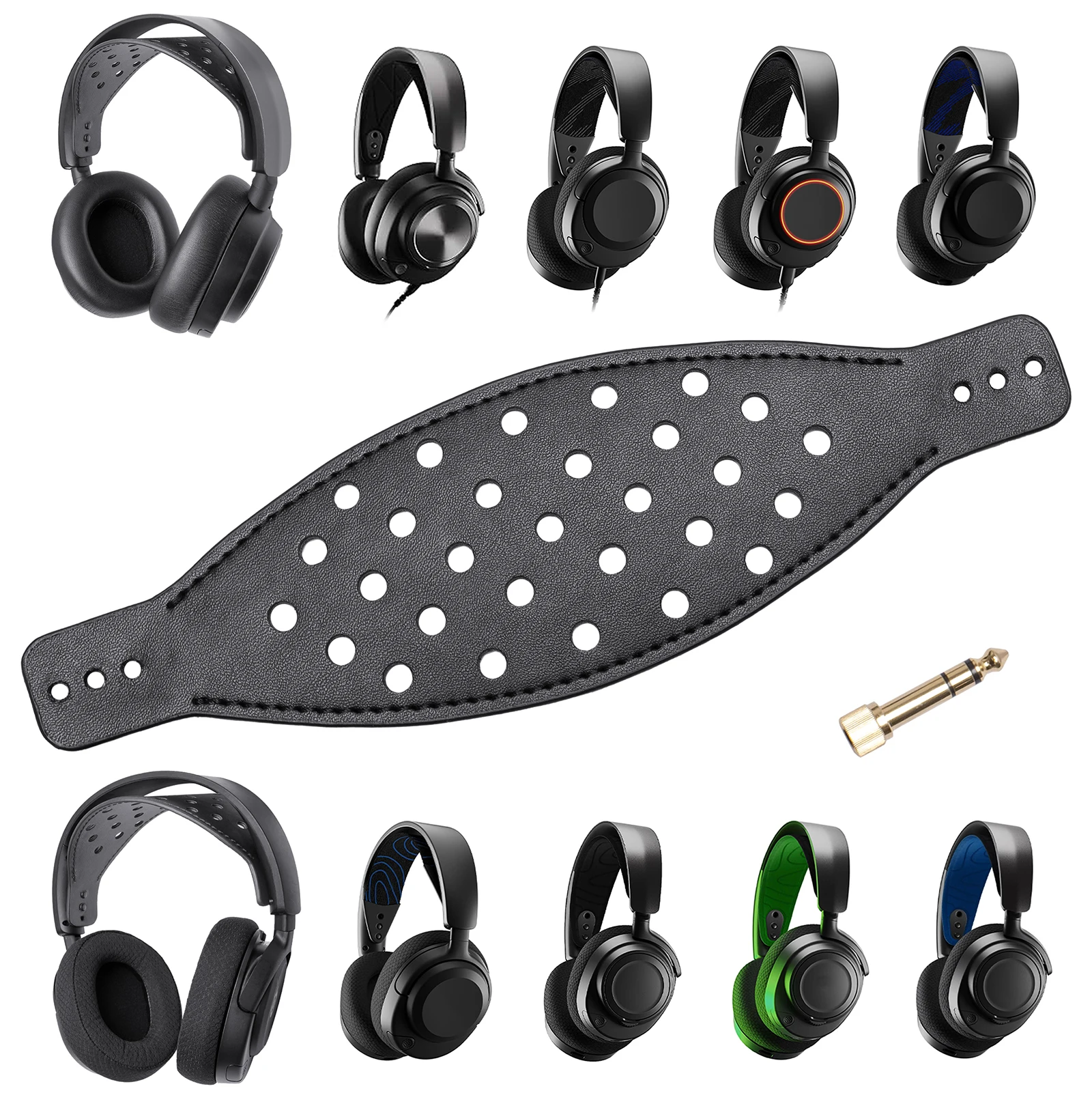 حزام عقال جلدي عريض لسماعات الرأس اللاسلكية SteelSeries Arctis Nova Pro، Nova 7/7X/7P، Nova 1/1P/1X، Nova 5/5X/5p، Nova 3 4