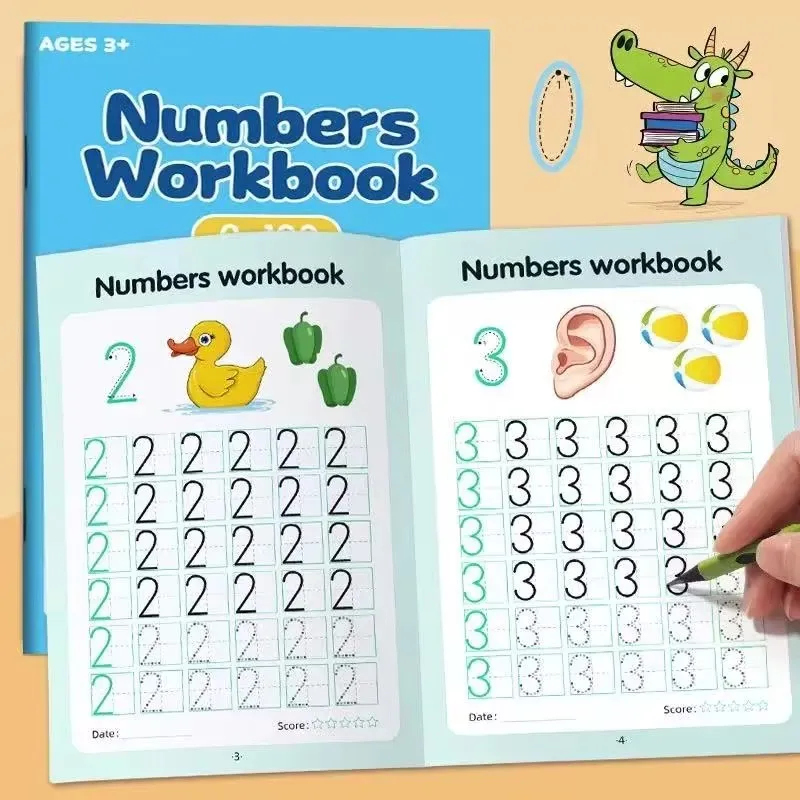Viral A Workbook para practicar el escritura de números del 0 al 100: Libro de texto de escritura a mano para aprender matemáticas y escribir para niños BHL1275-FRO