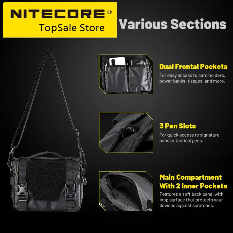 Imagem -03 - Nitecore-modular Pendulares Sling Bolsa Mão Funcional Tático Peito Ombro Crossbody Slb05 Atacado