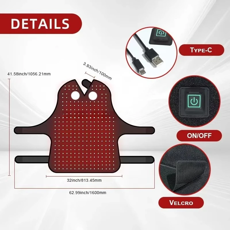 Horse Racing Pain Relief Horse Hood Neck Red Therapy Light 660nm 850nm Red Infrared Horse Injury Light Therapy Wrap