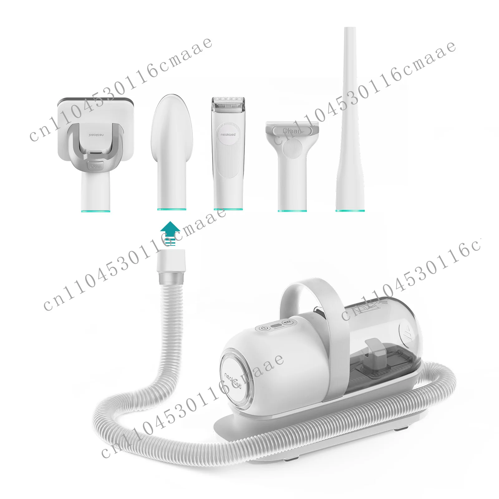 5-In-1 dog grooming kit with innovative pet vacuum cleaner, brush, trimming, crevice tool for all pet hair