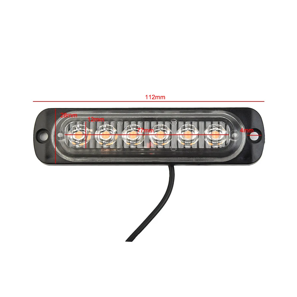 

Parts LED Flash Light Yellow Car Truck Safety Strobe Lamps Bulbs Luminous Plastic Black Housing Transparent Lens