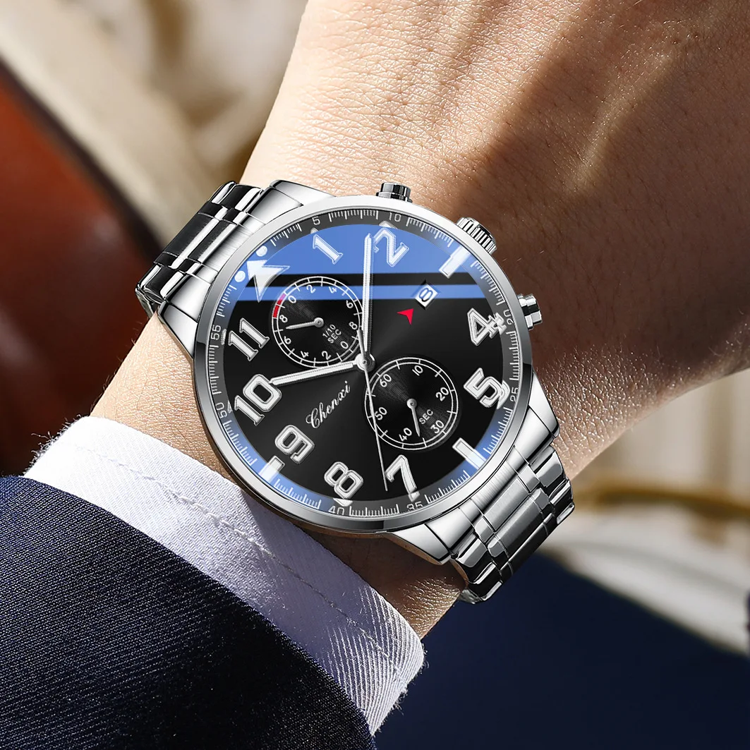 

Мужские многофункциональные часы с подсветкой, водонепроницаемые, с функцией хронометража, модные, с крупными цифрами