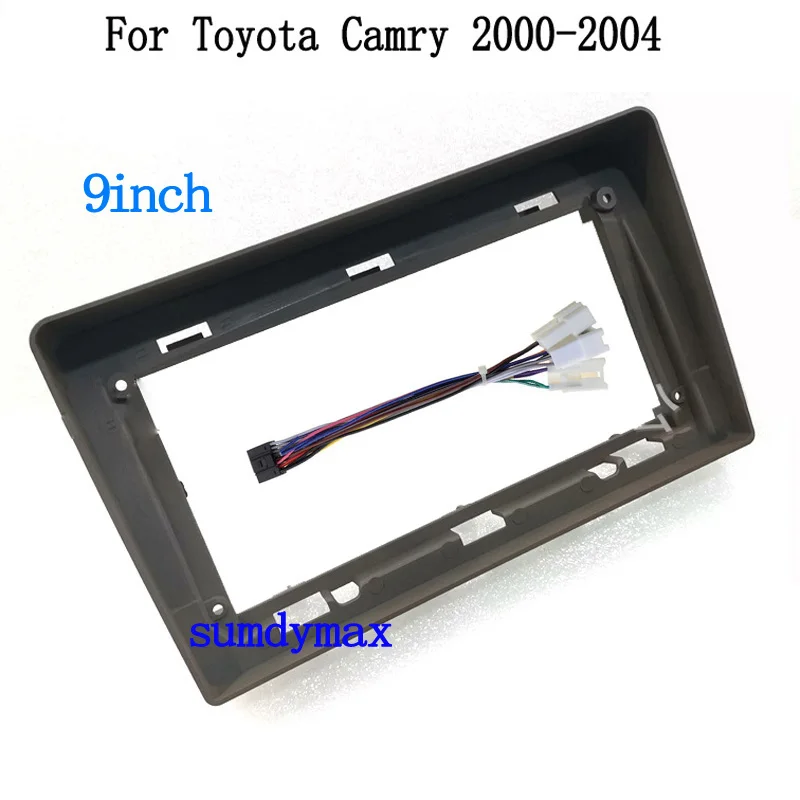 

9-дюймовый 2DIN автомобильный DVD-радио, крепящийся кабель для Toyota camry 2000-2004 гг., стерео приборная панель, монтажная рамка панели