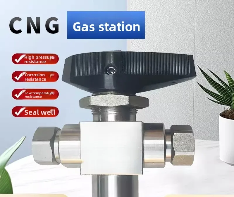 2/3 Way Gun Valve CNG Natural Gas Filling Station Accessory High Pressure Ball Valve 316L