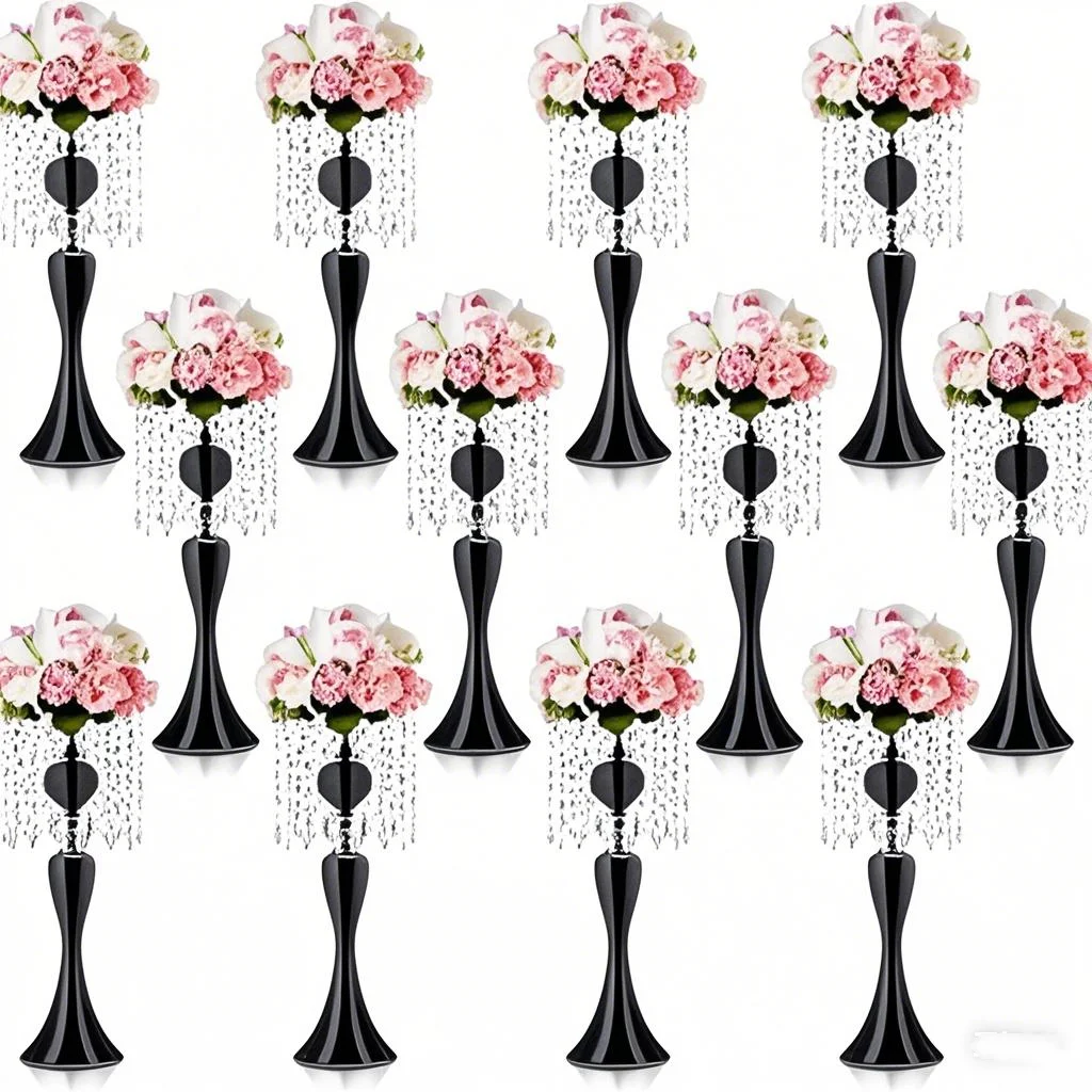 

50cm/100cm)10pcs)gold/sliver/white/Black Crystal Flower Stand Chandelier Wedding Table Centerpiece