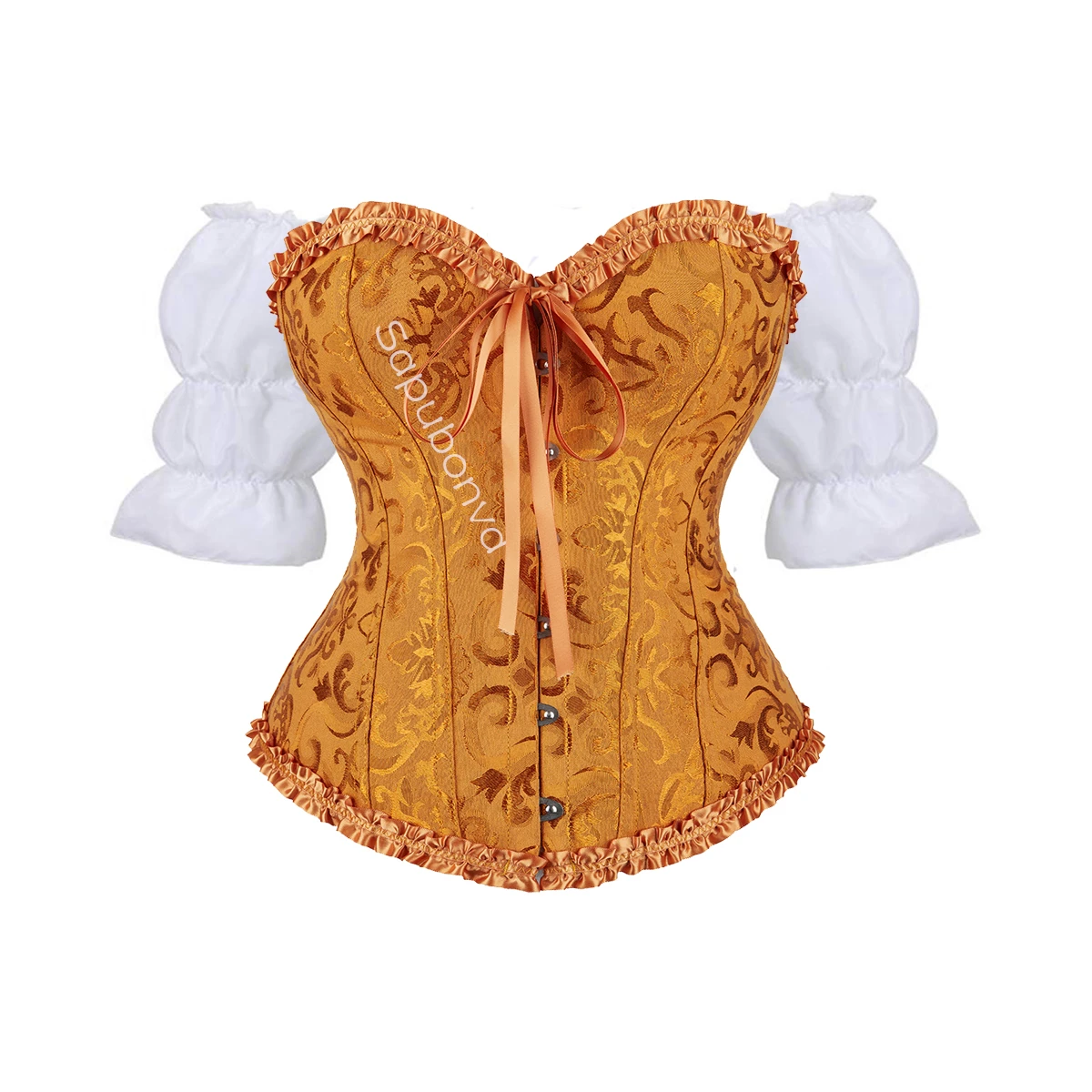 

Комплект из 2 предметов: корсет-рубашка и блузка, большие размеры, женский топ-бюстье, сексуальное винтажное белье с цветочным принтом, кружевной корсет, сине-зеленый