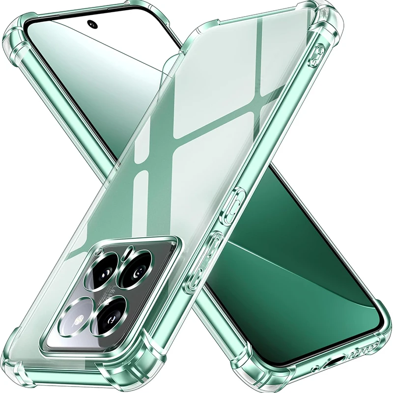 Luxus Silikon Stoßfest Weiche Fall Für Xiaomi Mi 15 14 14T 13 13T 12 12T 11 11T Lite Pro Transparent Ultra Dünne Fällen Fall