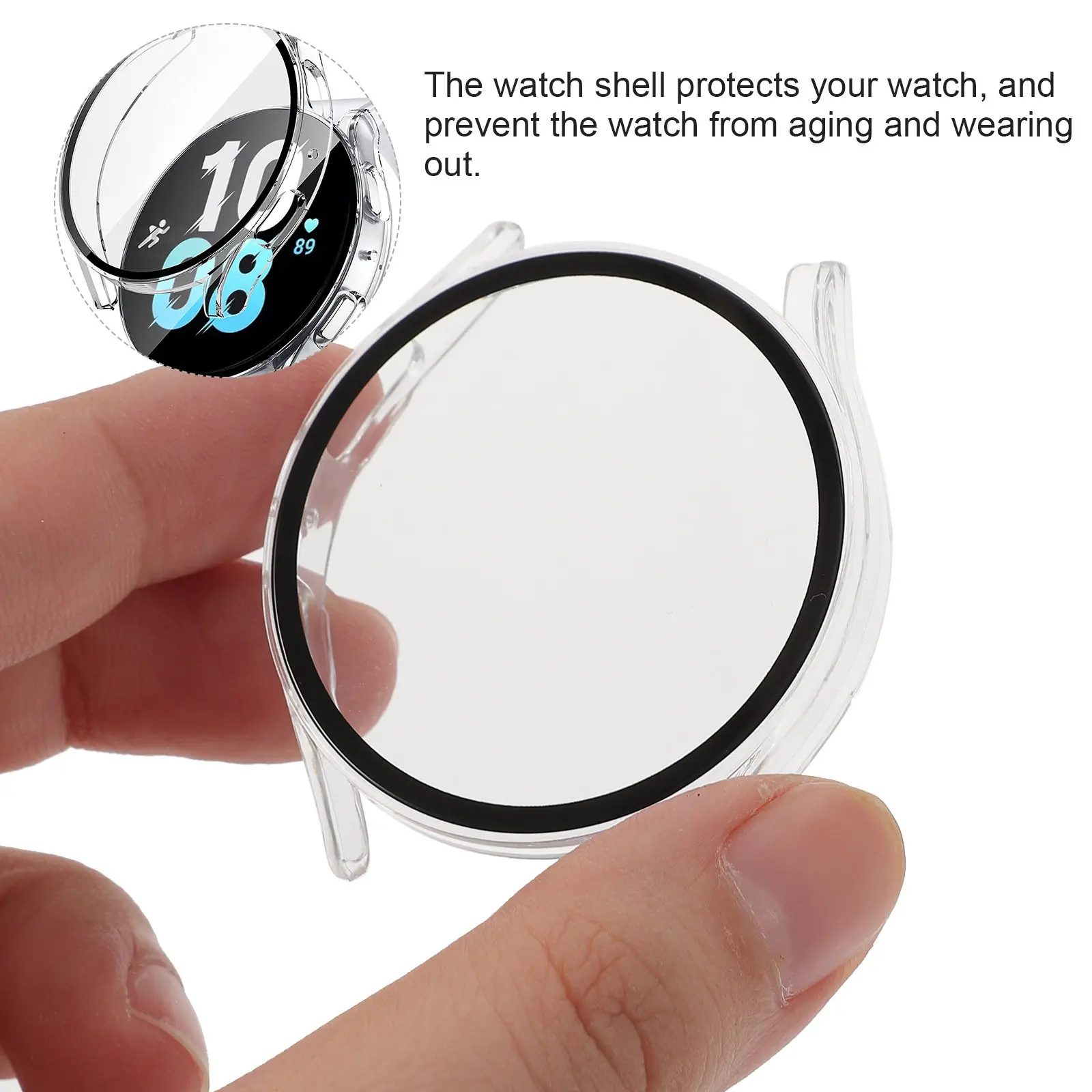 

3Pcs Full Coverage Tempered Glass Watch Screen Protector Delicate Protective Case Anti-Shock Scratch-Resistant Compatible