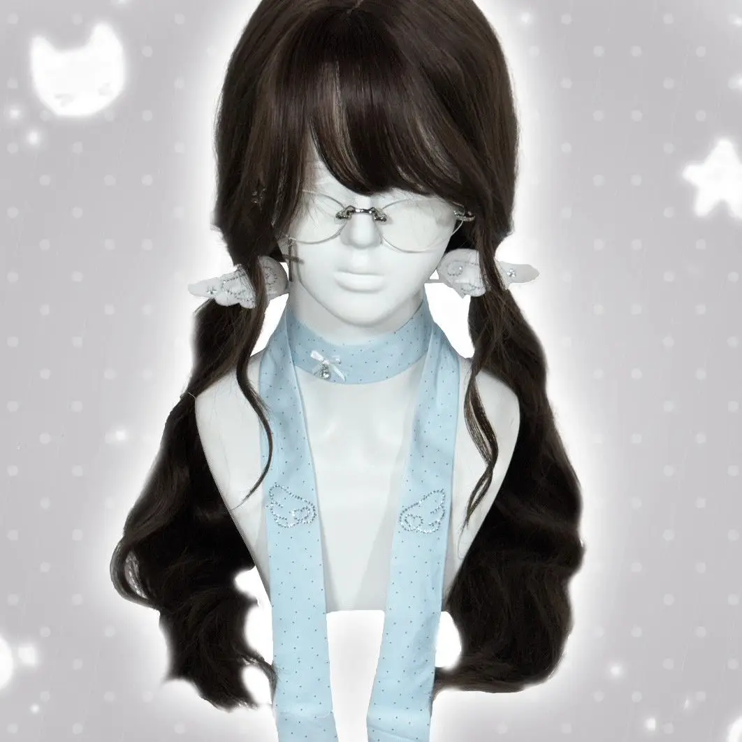 Letnia, ręcznie robiona mucha z motywem anielskich skrzydeł w kropki, w stylu japońskiej Lolity, długa kokarda, ozdoba dla dziewczynki w stylu Y2K, akcesorium do włosów.