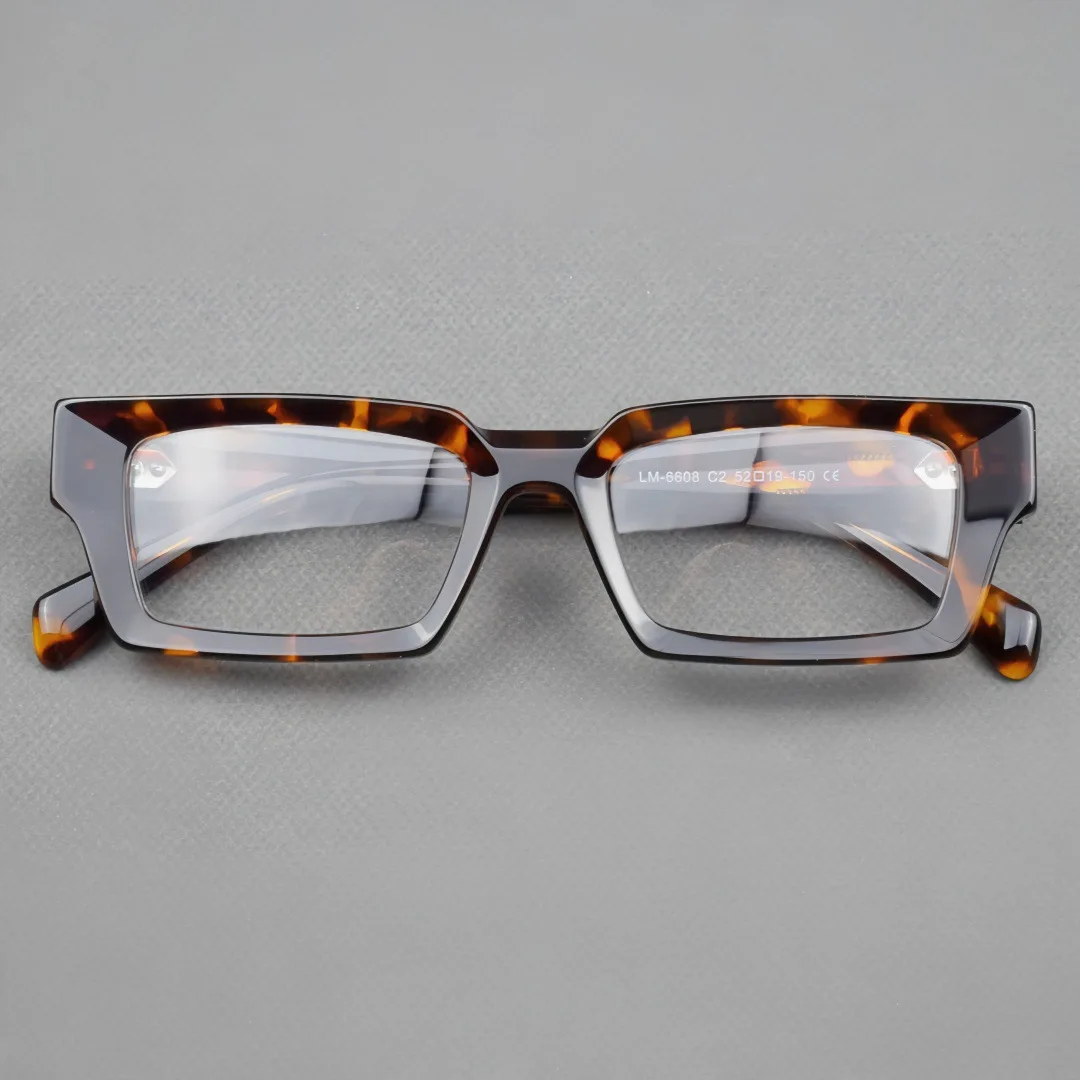 

European Best-Selling Fashion Square Frame Glasses Simple Retro Thick Acetate Eyeglasses Three-Dimensional Effect Design