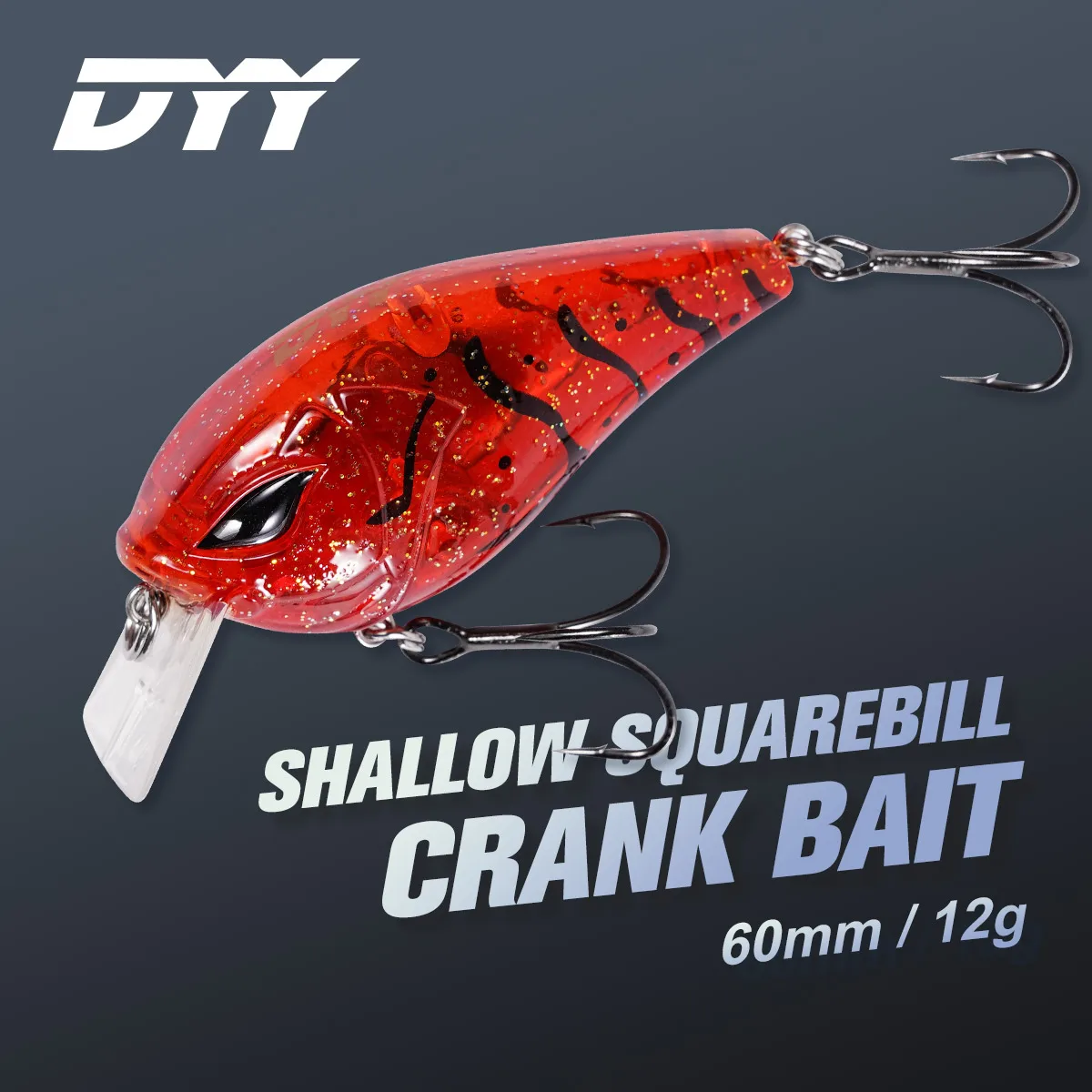 

DYY 60mm 12g Shallow Squarebill Crankbaits Minnow Fishing Lure Floating Wobbler Artificial Hard Bait for Bass Trout Fishing Lure