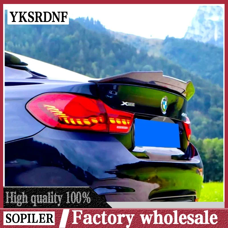 F32 Real Carbon Fiber Car Trunk Boot Lip Spoiler Wing Lid Big For BMW F32 4 SERIES 428i 435i 440i 2DR 2014-2020 PSM Style