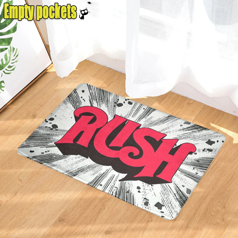 Rock Band Rush Doormat Decor Print Carpet Soft Flannel Non-Slip Doormat for Living Room Bedroom Bathroom Porch