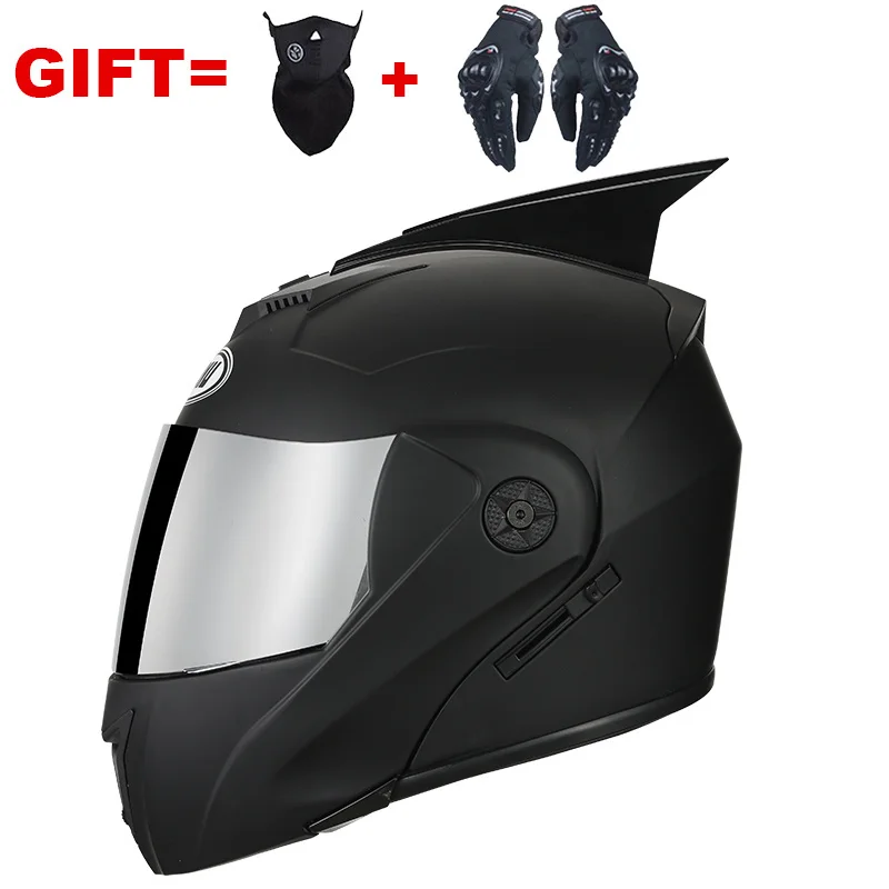 

2022 Full Face Modular Electric Motocross Helmet Flip Up Motorcycle Helmets Dual Lens With Ear Unisex For Man