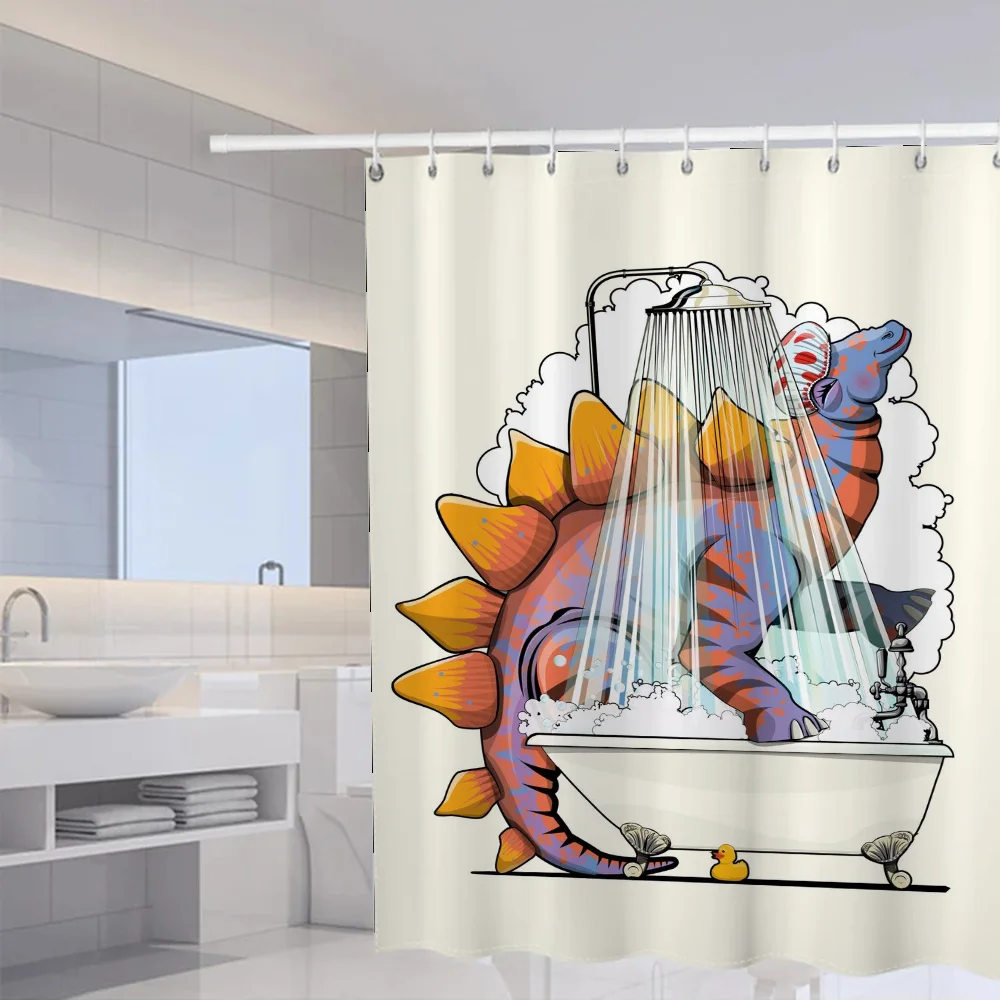 Dinosaurs Bathroom Toilet Shower Curtains for the Home Bath Curtain Folding Partition Accessories Bedrooms Houses Rooms Quarto