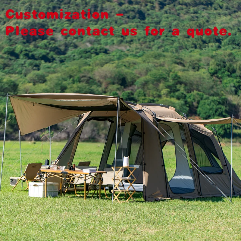 custom.Tunnel Tent Large Space Camping Potluck Camping Rain Proof Sunscreen 5-8-10 Person Tent