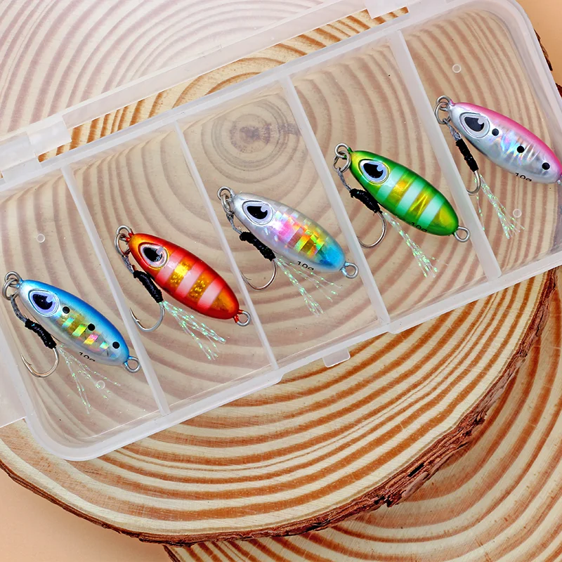 MAGIC WORKS Fishing Supplies New 7g 10g 15g 5PCS/Box Artificial Bait Kit Metal Jig Fishing Lures Sets Sea Fishing Lure Box