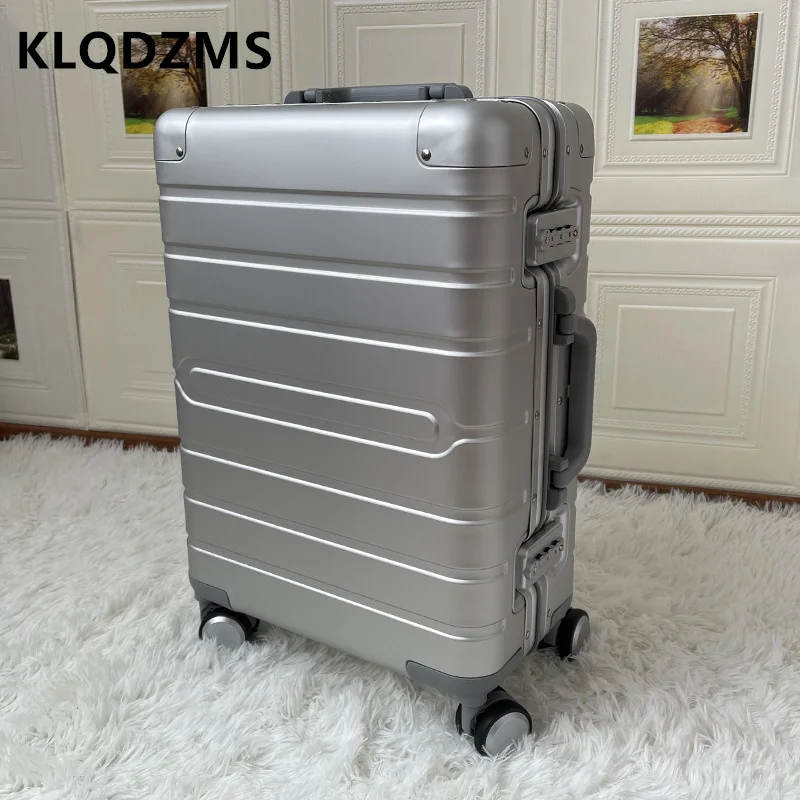 KLQDZMS Luggage Travel Bag Full Aluminum Magnesium Alloy Boarding Box 20''24" 28 Inch Business Trolley Case Cabin Suitcase