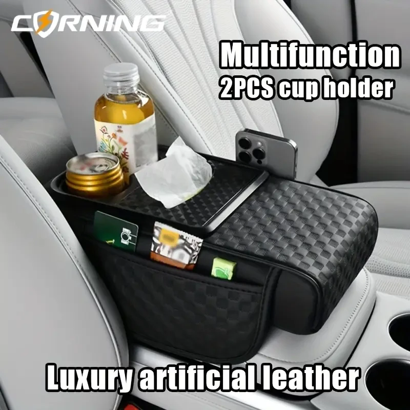 Auto Armlehne Verlängerung Kissen Multifunktionale 7,5 CM Verdicken Höhe Mittelkonsole Box Kissen Ellenbogen Unterstützung Pad Auto Organizer – Detail 3