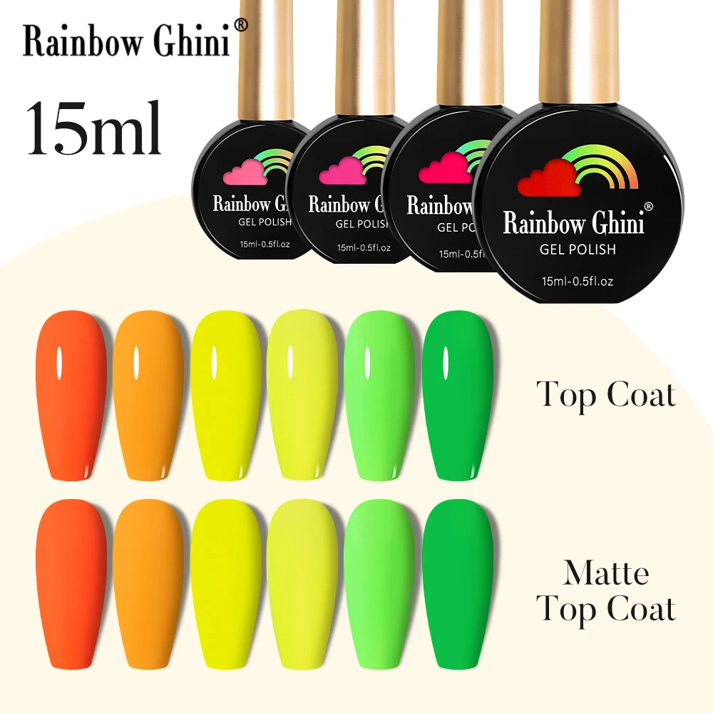 RG 15 مللي HEMA & TPO سلسلة الصيف المجانية طلاء جل الفلورسنت في نمط رياضي YK2 طلاء الأظافر مناسبة للحفلات مسمار الفن UV جل