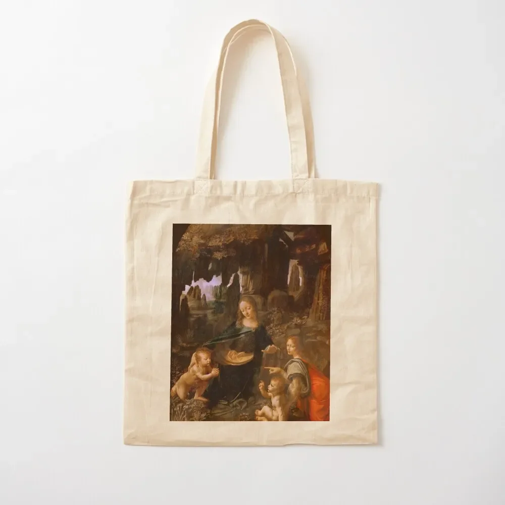 

Leonardo da Vinci The Virgin of the Rocks (Louvre) Tote Bag Women's shopper bag Customizable tote bag