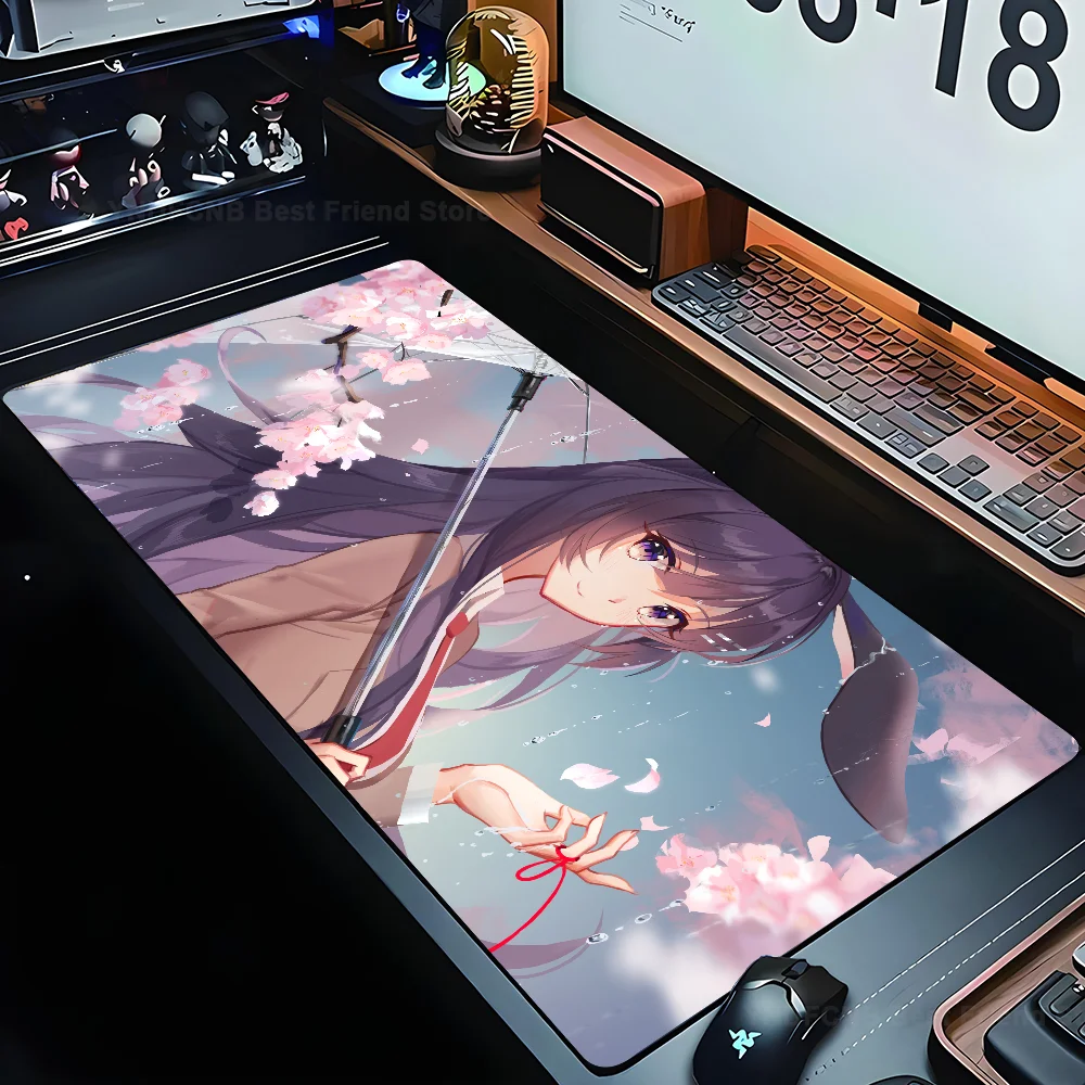 

Sakurajima Mai Anime Mousepad Mouse Mat Desk Mat With Pad Gaming Accessories Prime Gaming XXL Keyboard Pad