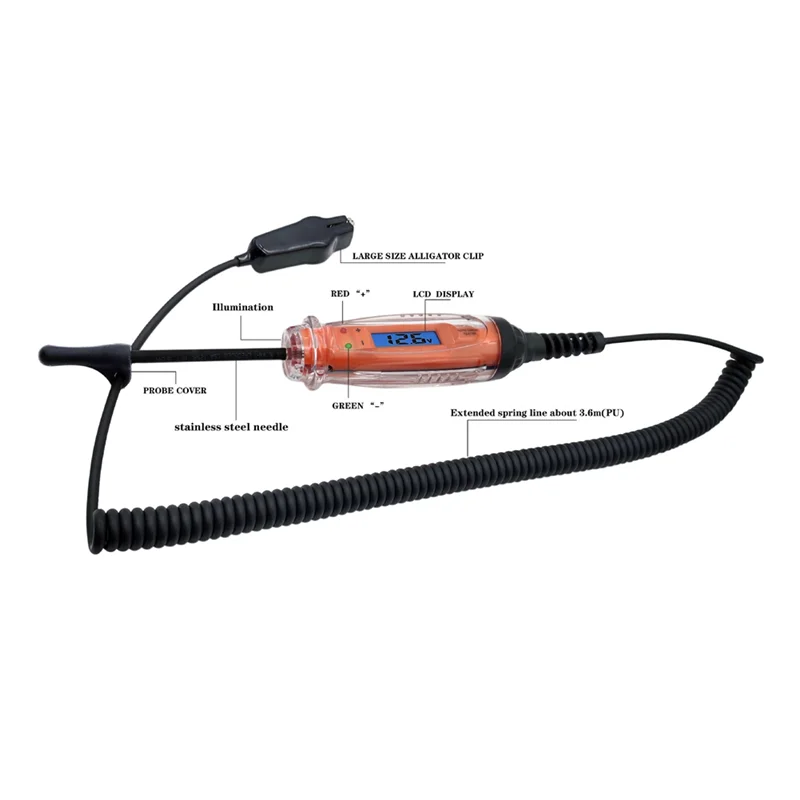 ^Прибытие автомобильный тестовый светильник 3-60 В постоянного тока цифровой измерительный тестер с ЖК-подсветкой светодиодный индикатор автоматический тестер цепей вольтметр Func