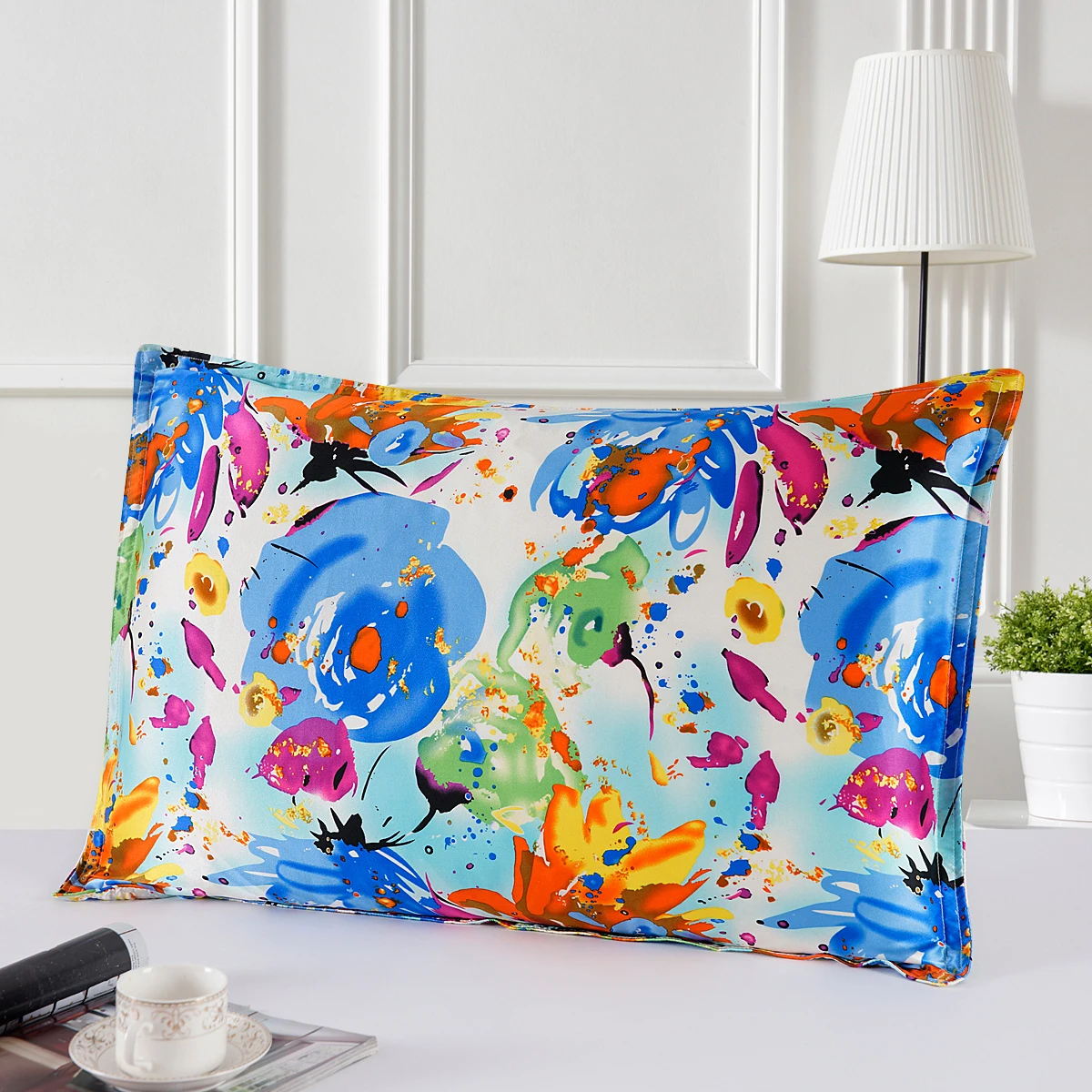 Silk Pillowcase Oxford Both Sides 100% Mulberry Silk Pillow Case Cover Envelope Back Printed Multicolor Many Sizes Available