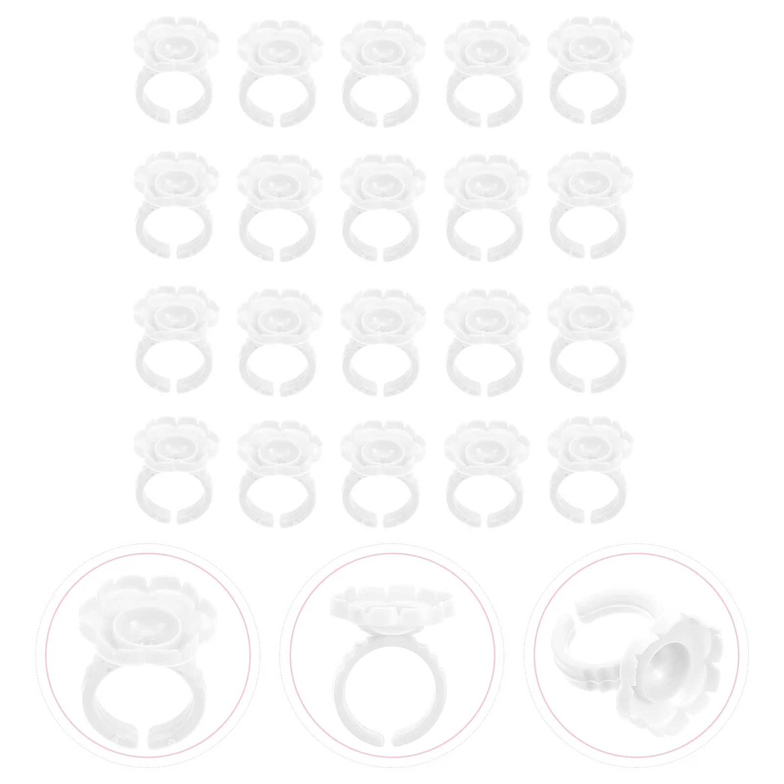 

100Pcs Flower Shape Eyelash Glue Cups Lash Extension Ring Holder Eyelash Makeup Tool Salon Supplies Glue Cup Ink Cup