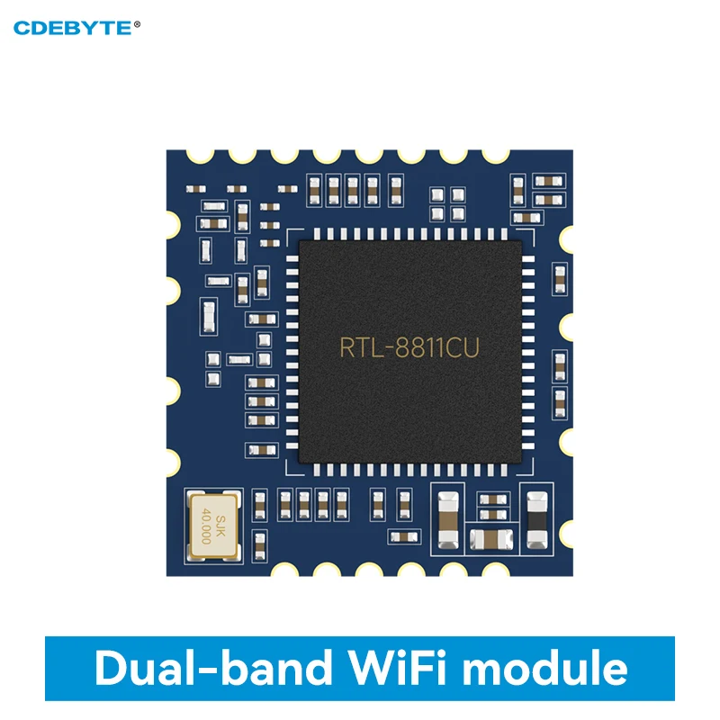 RTL8811CU 2.4GHz 5.8GHz WiFi Module 22dBm Stamp Hole CDEBYTE E103-RTL8811CU SDIO SMD Module Low Cost 22dBm 200m USB Interface