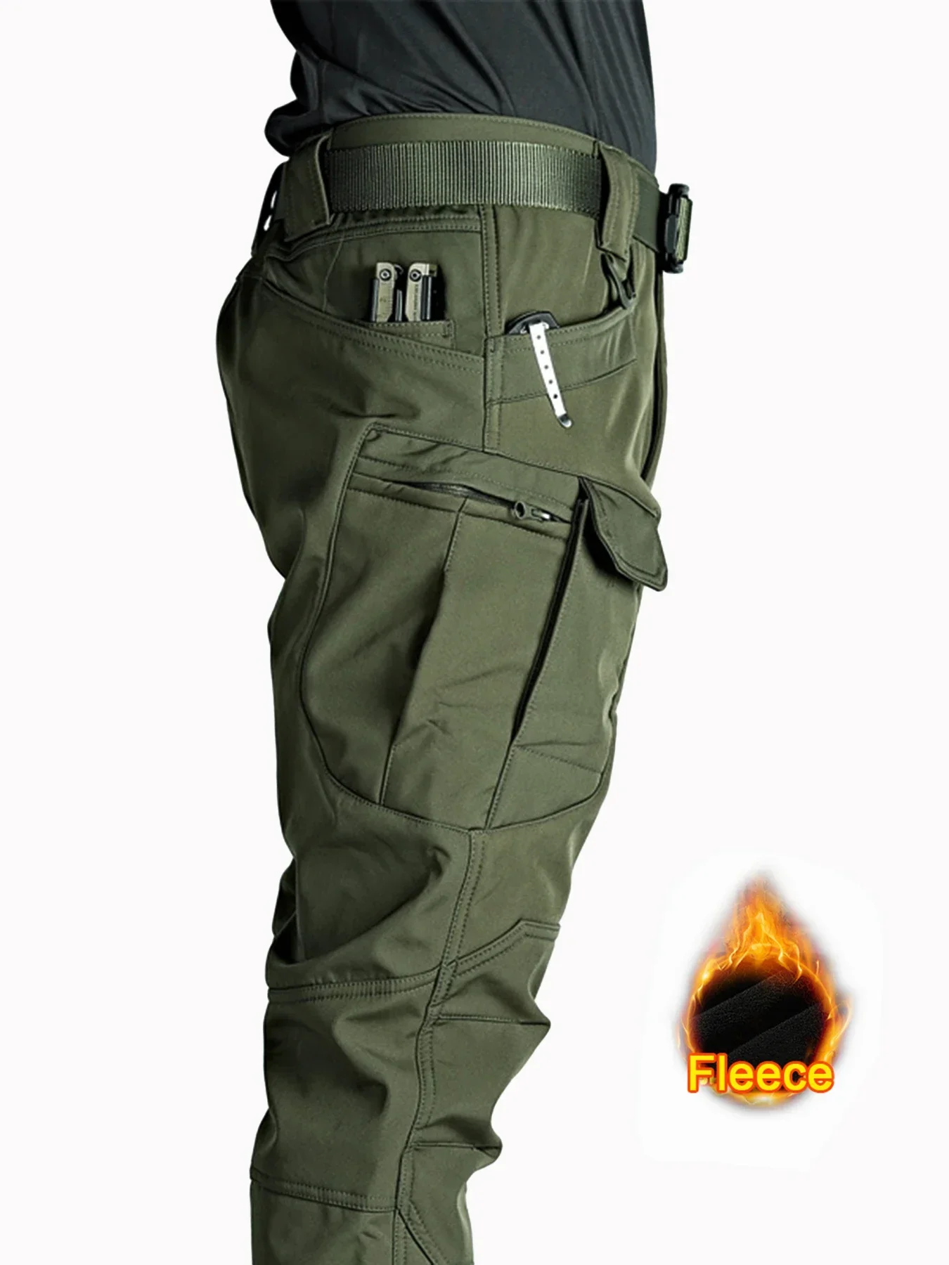 Pantalon cargo à jambe droite Smile pour homme avec poche à rabat, pantalon d'été décontracté pour homme, pantalon de travail pour la randonnée et l'escalade