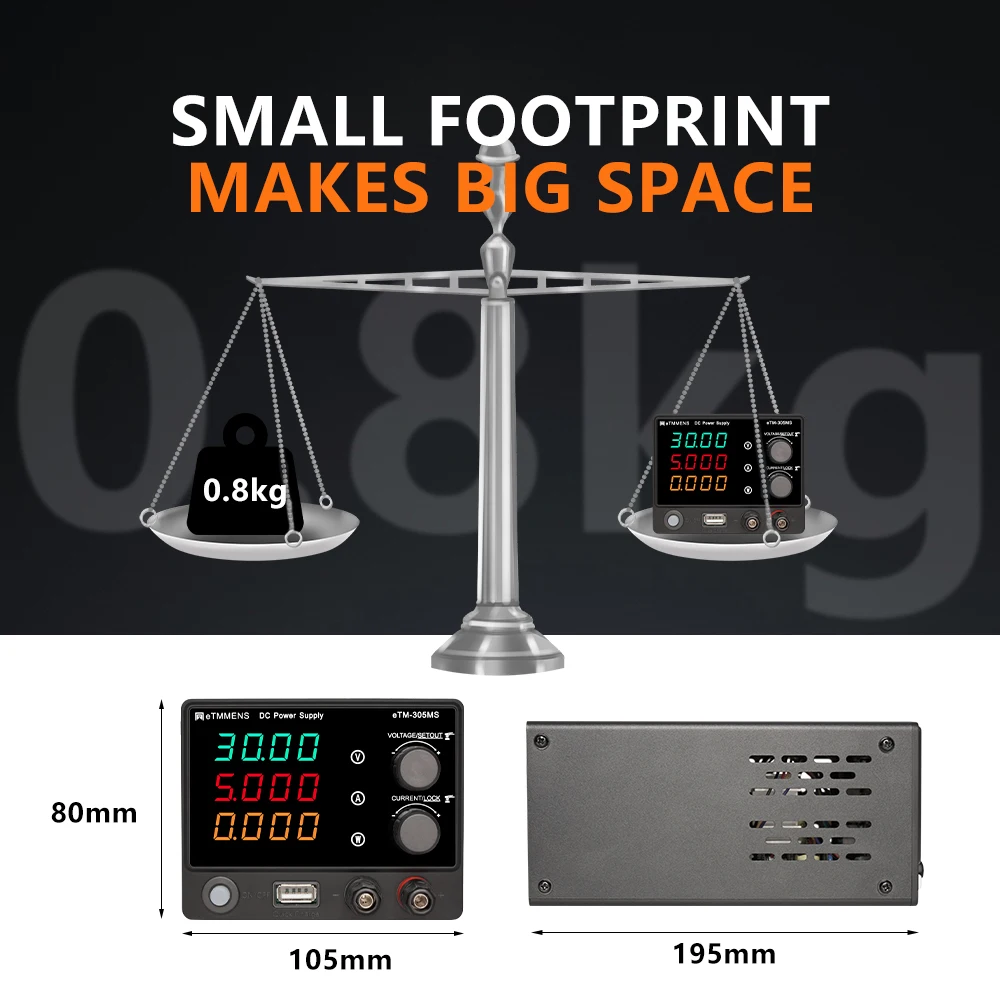 مصدر طاقة تيار مستمر قابل للتعديل من 0 إلى 30 فولت، 0 إلى 5 أمبير. تعرض LED مكونة من 4 أرقام والتيار والجهد القابل للتعديل. جهاز تشفير ثابت بقدرة 150 وات #3
