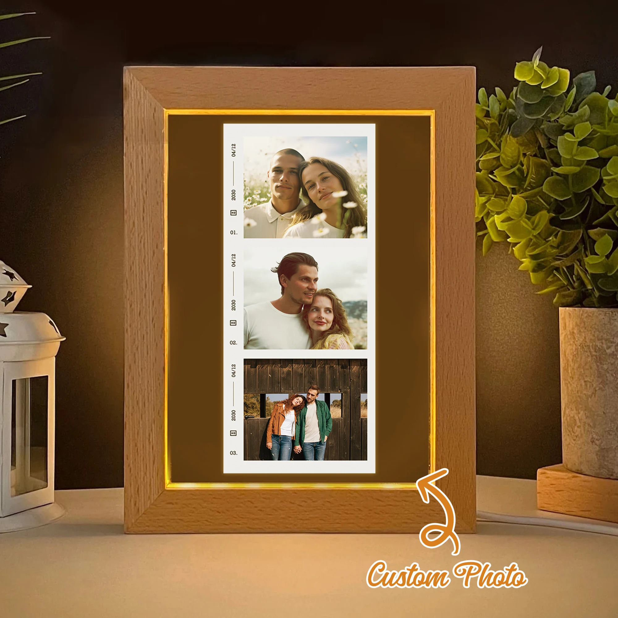 

Personalized Multiple Couple Photos LED Night View Photo Frame Custom Gift Family Living Room Bedroom DiningRoom Home Decoration