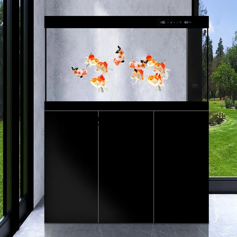 New Smart Water Change-Free Fish Tank Ultra Clear Glass Aquarium Floor-Standing Living Room Home Use