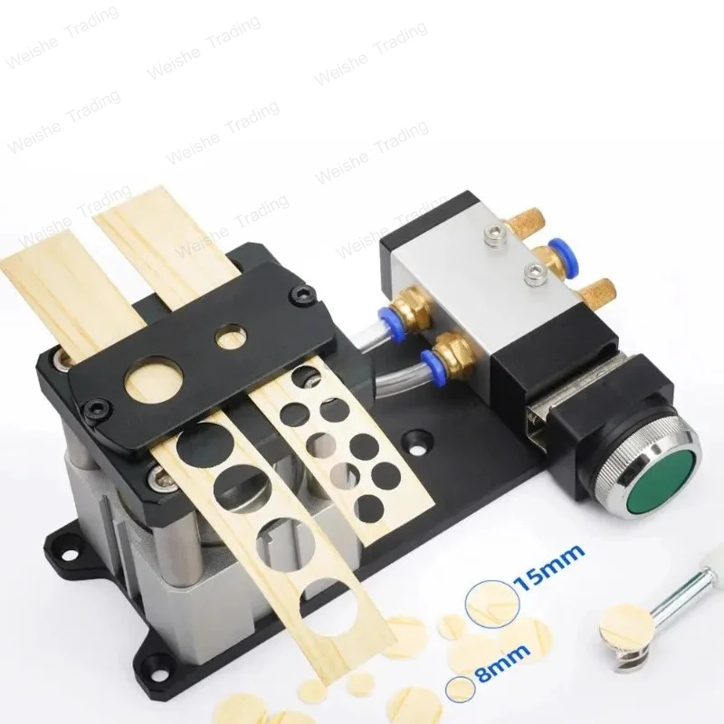2 In 1 Edge Banding Punching Hole Machine Pneumatic Edge Bander Hole Guide Woodworking Edge Banding Leather Hole Punch 8/15mm