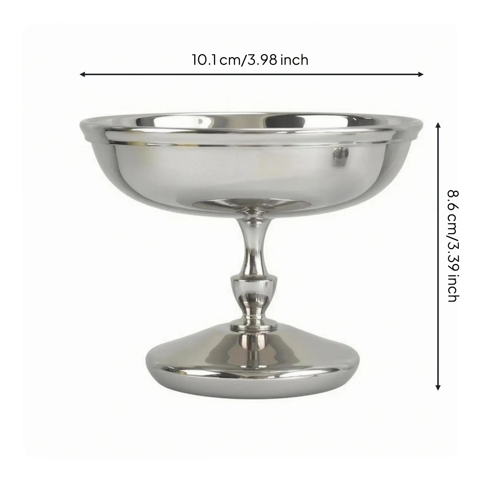 Stainless Steel Dessert Cup Central Pole Pedestal Dessert Cup Polished Footed Ice Cream Bowl for Salad Serving