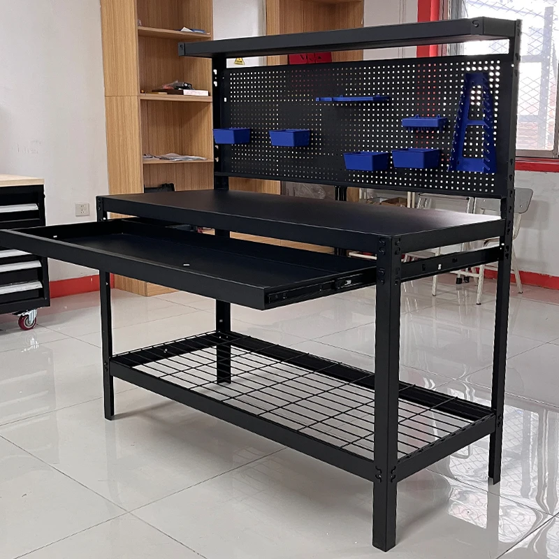 Hot Sales  Workbench Popular Source Customized Grid Workbench with Drawer Hole Board table