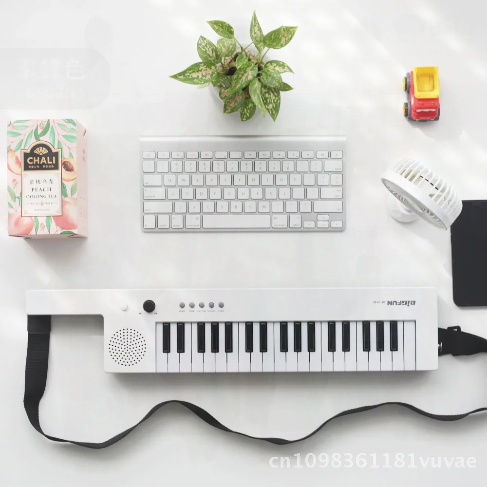 37-klawiszowa elektroniczna klawiatura dla dzieci, zabawka, pianino, instrument muzyczny do edukacji muzycznej i rozrywki, biało-czerwona