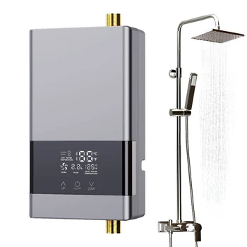 Calentador de agua instantáneo de 110V y 220V, calentador de agua eléctrico montado en la pared para baño y cocina, pantalla LCD de temperatura con Control remoto