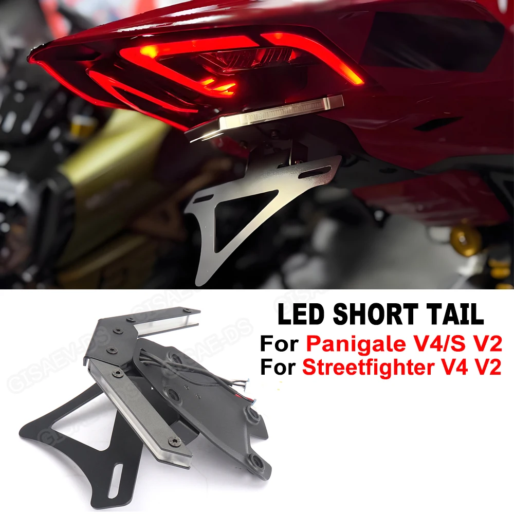 

2025 Motorcycle License Plate Holder Bracket Rear Tail Tidy Fender Eliminator Kit For Ducati Panigale V2 V4 V4S Streetfighte V2