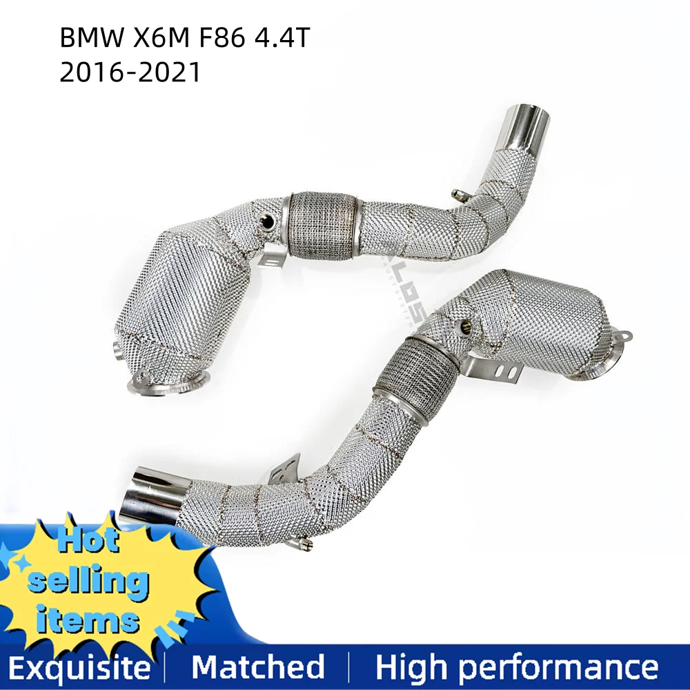 

Даунпайп выхлопной трубы BMW X6M F86 4.4T 2016-2021 Каталитический преобразователь выхлопной трубы из нержавеющей стали с теплозащитным экраном