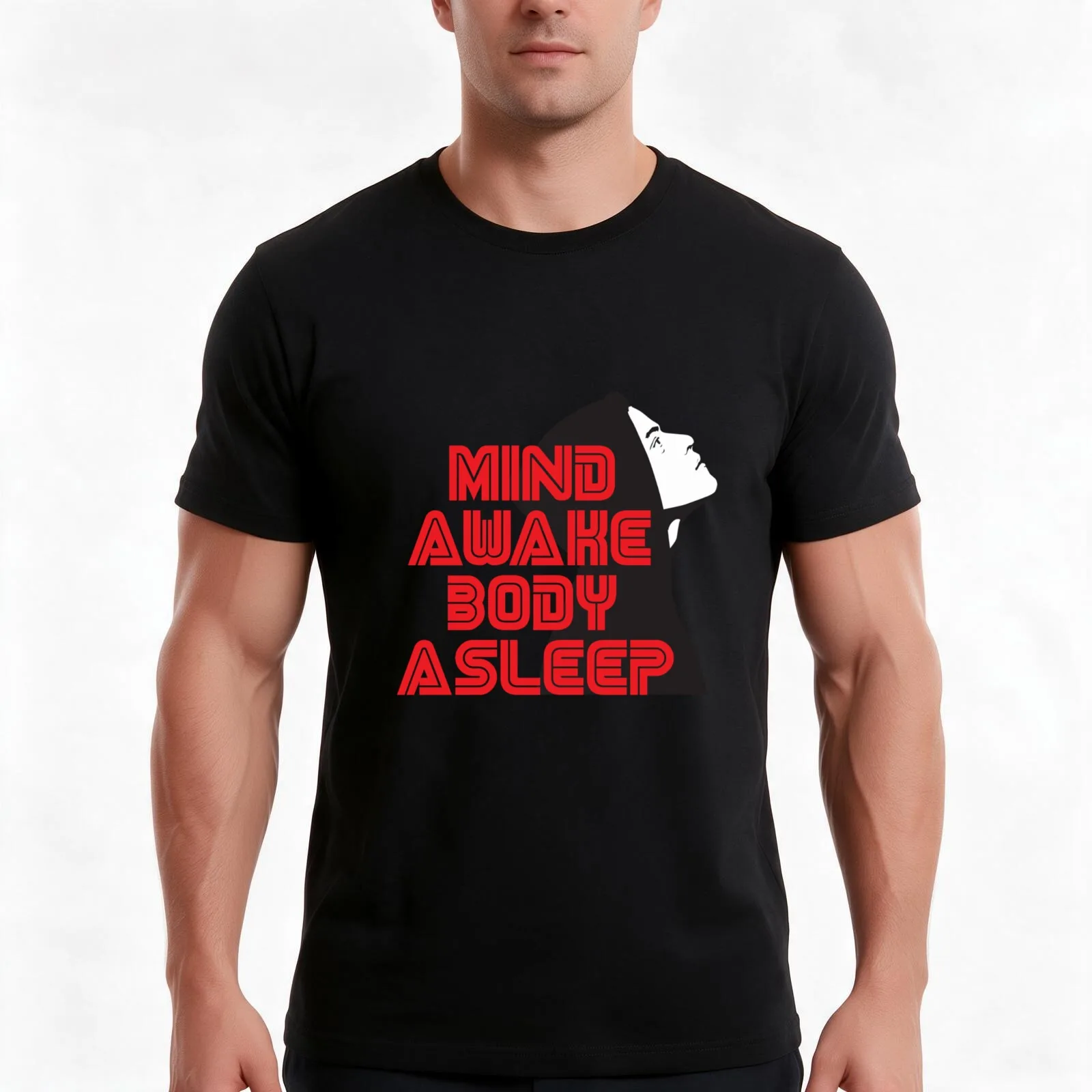 Mr Robot Mind Awake Body Asleep T-Shirt Summer Casual Cotton Tee Oversized Streetwear Tops Vintage Graphic Print 100% Cotton