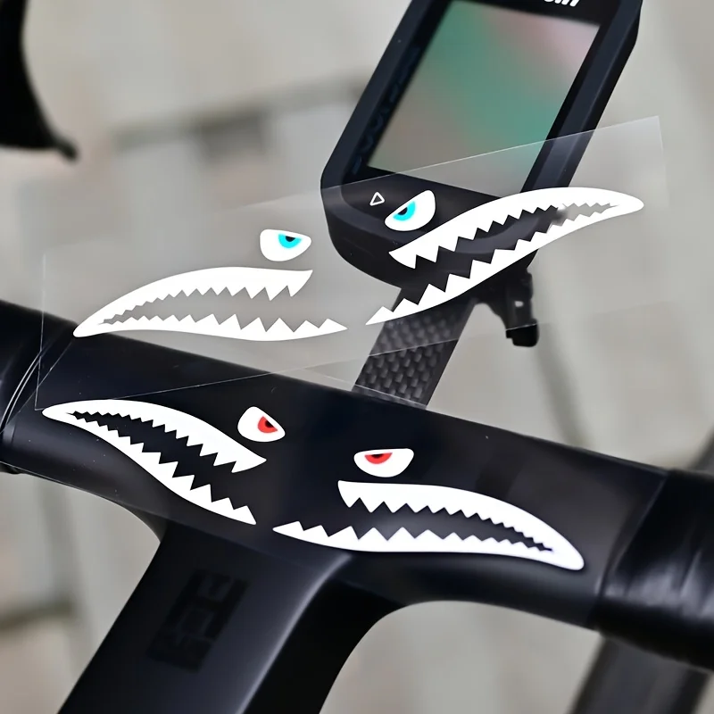 1pc Waterproof Shark Sticker for Road Bike Crank Arm, Night Riding Safety Decor Decal