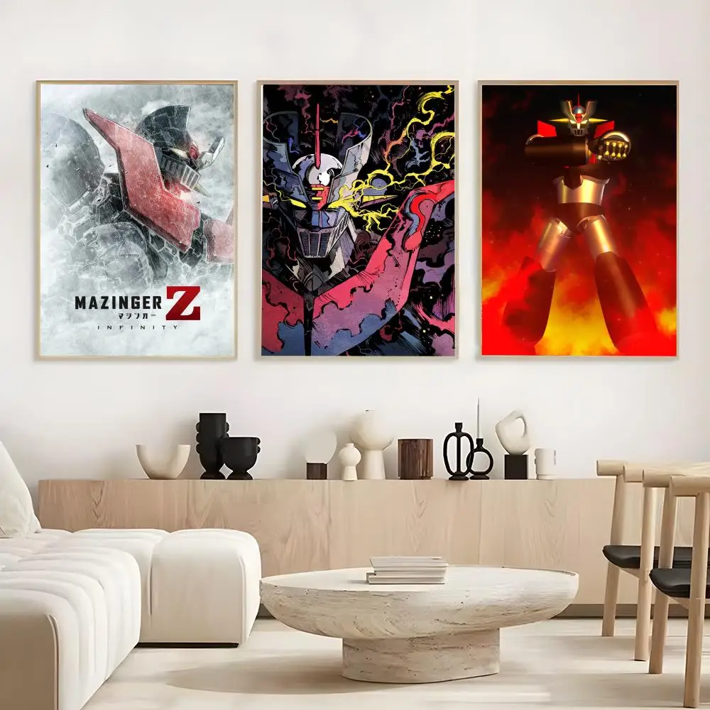M-Mazinger Z Poster Frameless Poster Self-adhesive Art Waterproof Paper Sticker Coffee House Bar Room Wall Decor